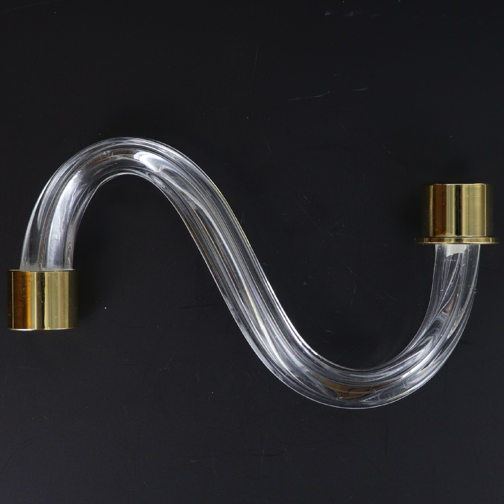 クロモリ 引取180 DEGREE FullCR-MO LUGBRASS 6in. Fluted Crystal S-Arm with Gold Ferrules