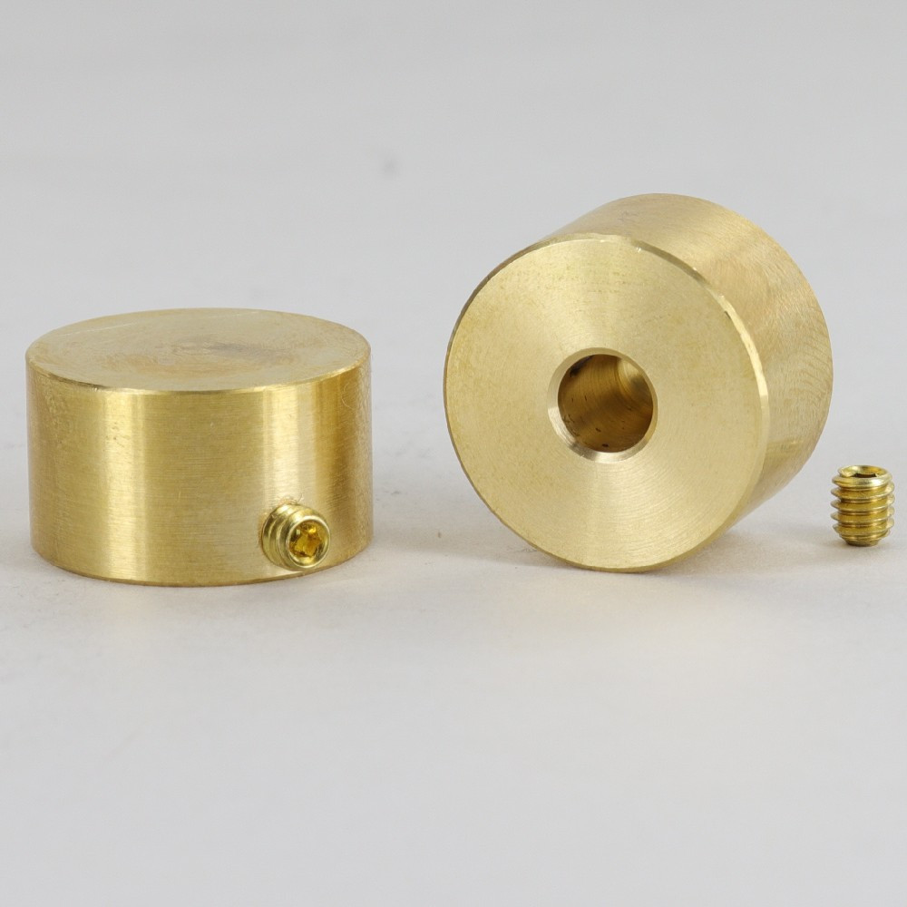 7/8in.Diameter Plain Dimmer Knob Unfinished Brass With Set Screw