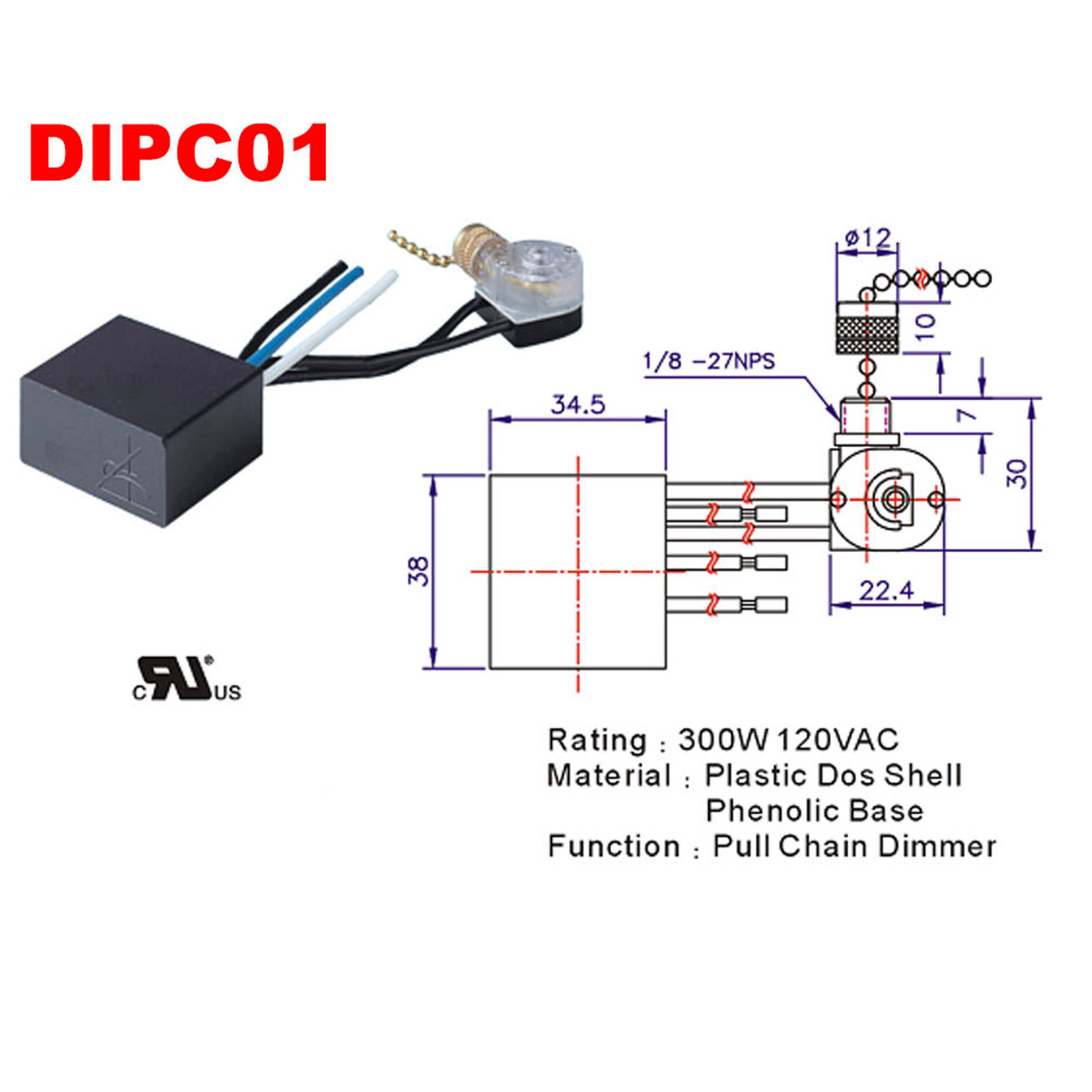 dimmable pull switch