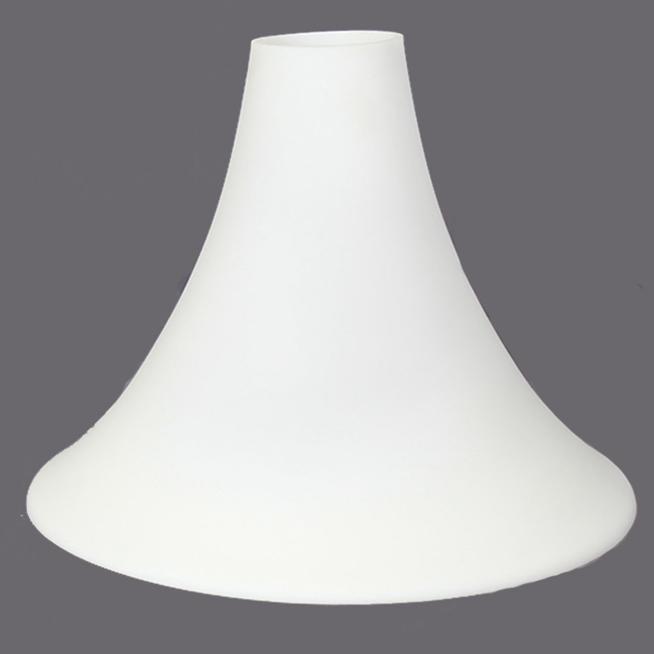 Frosted Opal White Glass Trumpet Style Torchiere Shade with 3-1/4in. Neck