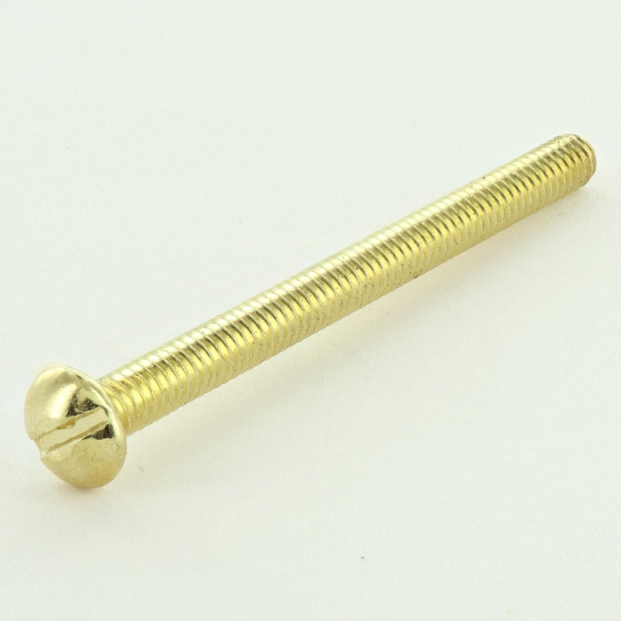 8/32 Thread - 2in. Long - Slotted Round Head Steel Screw - Polished Nickel  Finish