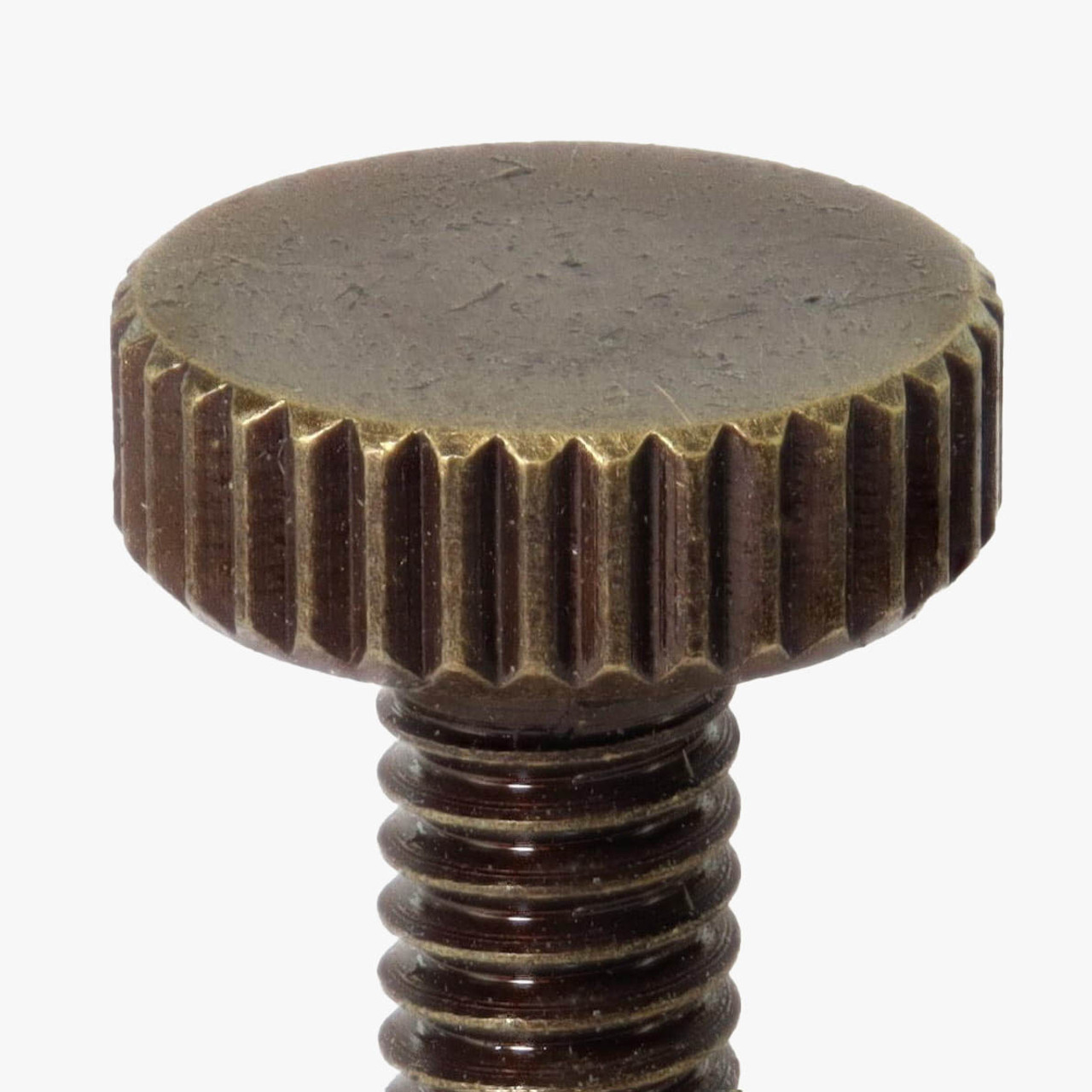 8/32 Thread 1/2in Long Brass Knurled Thumb Screw Antique Brass Finish