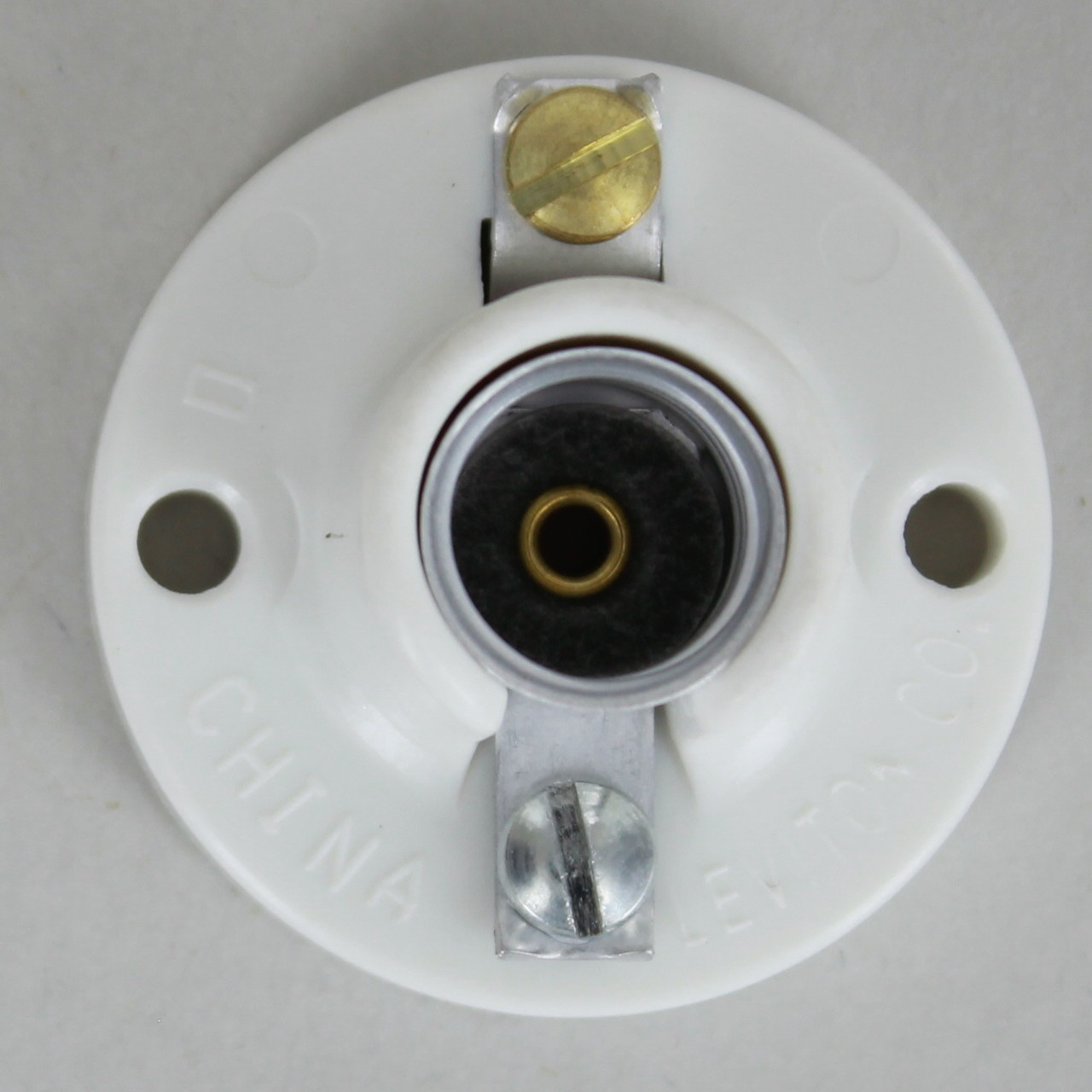Leviton - White Candelabra Pony Cleat, One-Piece, Keyless