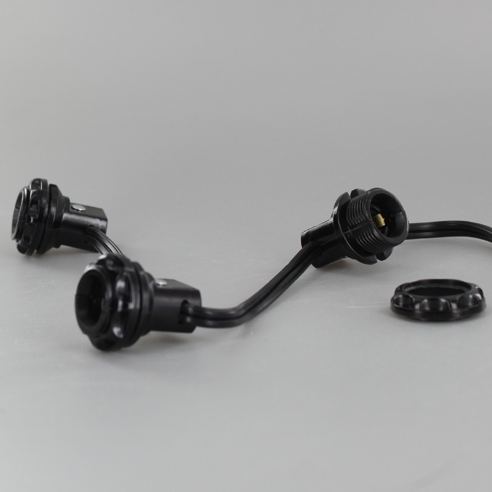 E12 base Phenolic Candelabra 3 Socket Harness Set with Threaded Body