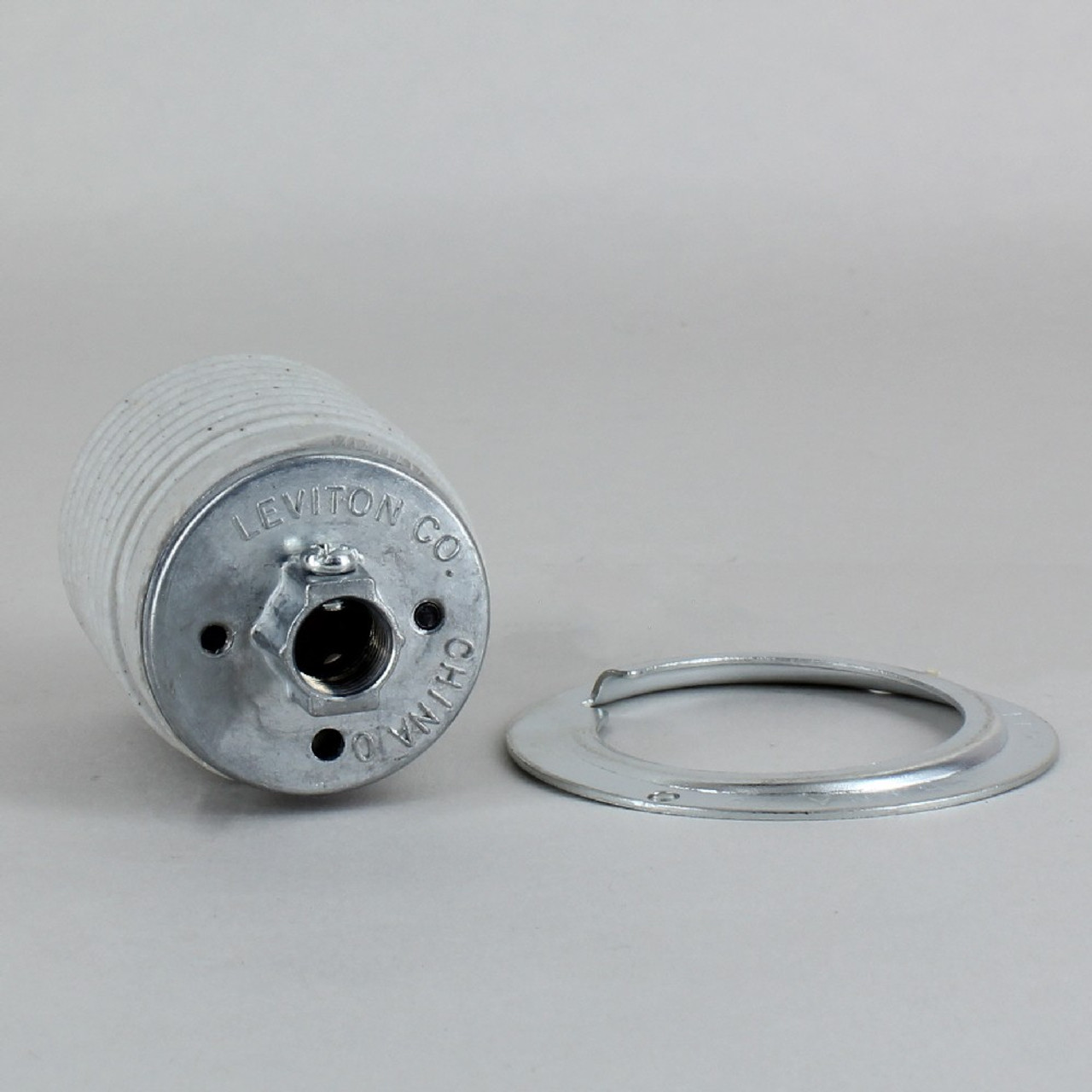 Industrial Straight Spark Plug Cap Glazed Ceramic (Threaded post connector)