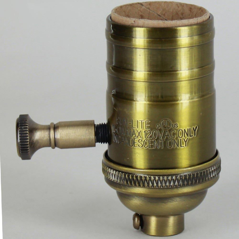 Antique Brass Finish Full Range Dimmer Socket with 1/8ips. Cap