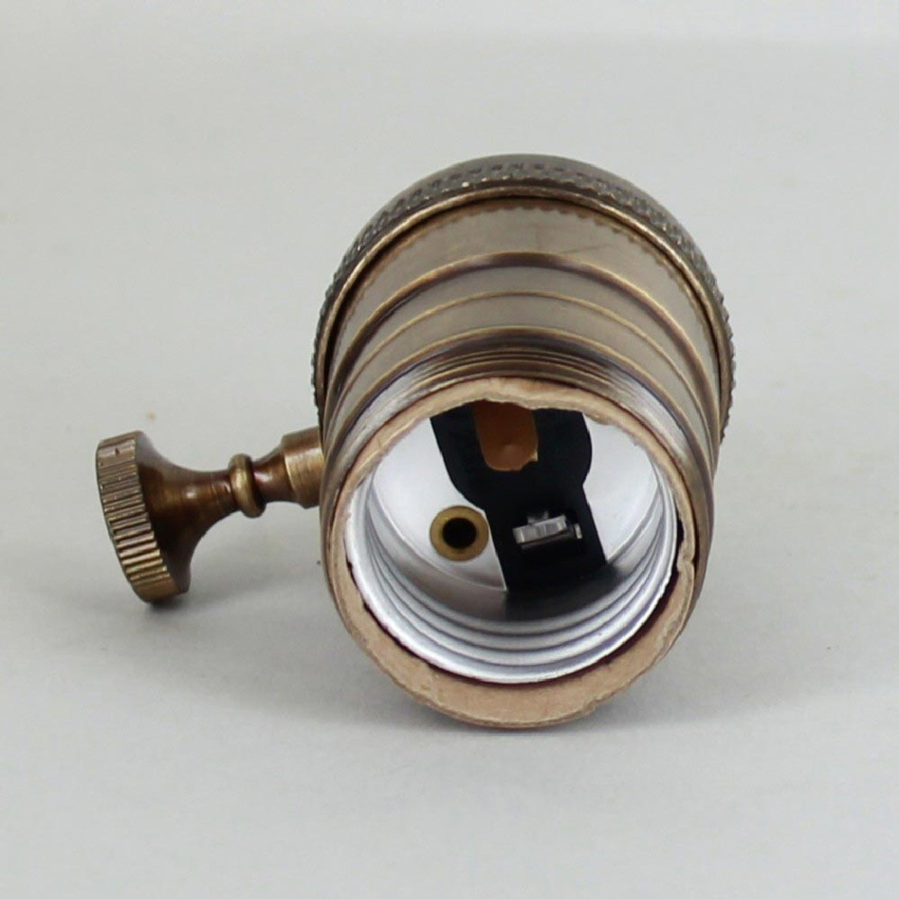 Antique Brass 3-Way Turn Knob UNO Thread Light Socket