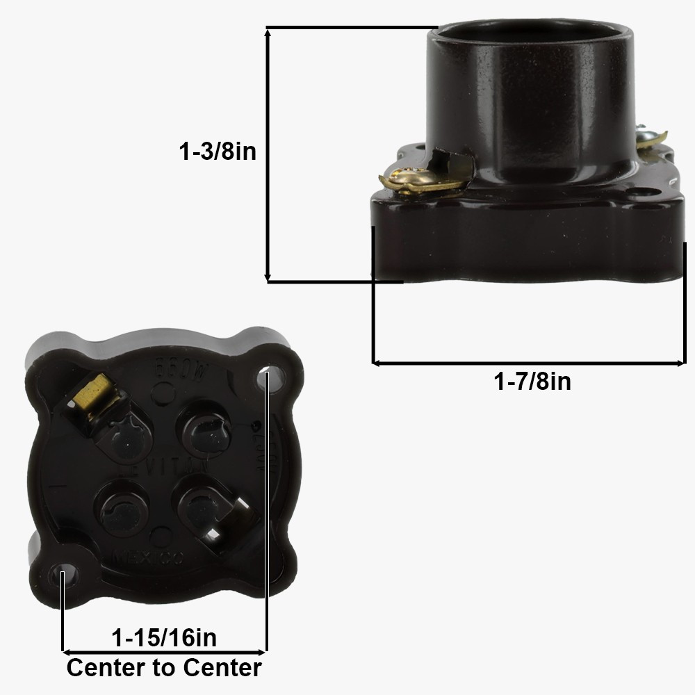 Leviton - E-26 Phenolic Pony Cleat Lamp Socket