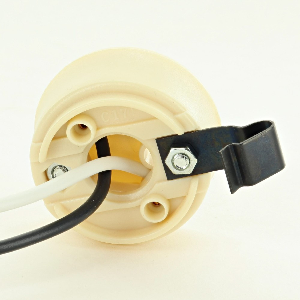 GU24 LED/CFL Lamp Socket with Snap-In Clip and 18in. Leads