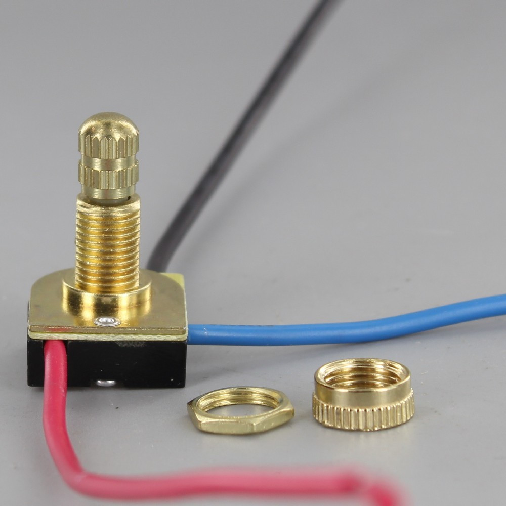 3/8in Shank Two-circuit Four-position 3-Way Rotary Switch - Brass