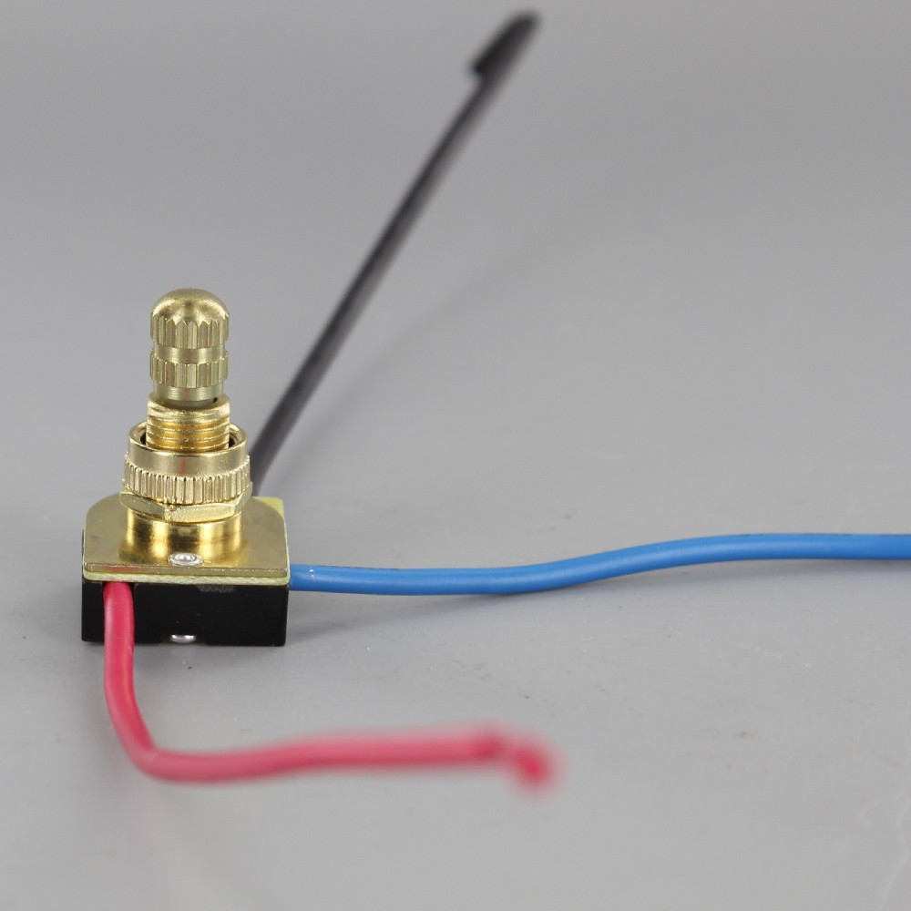 3/8in Shank Two-circuit Four-position 3-Way Rotary Switch - Brass