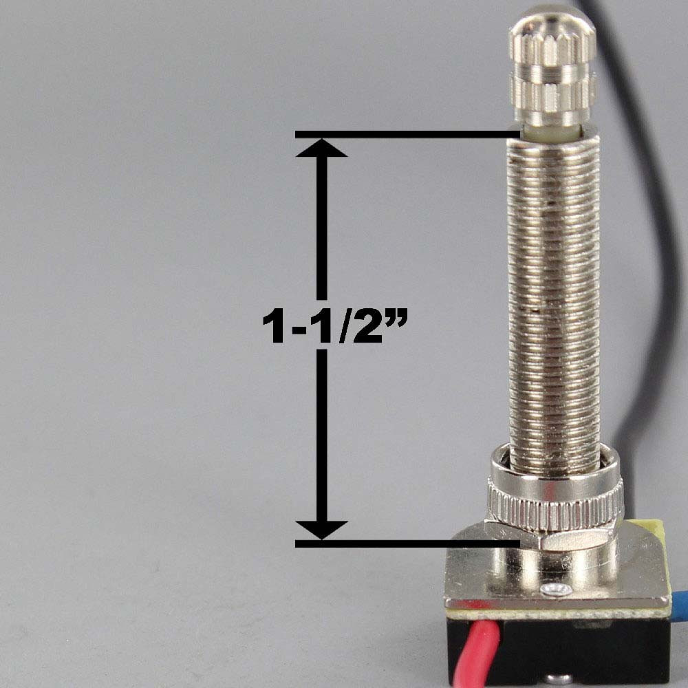 1-1/2in. Shank 3-Way Nickel Plated Rotary Switch with 6in. Wire Leads