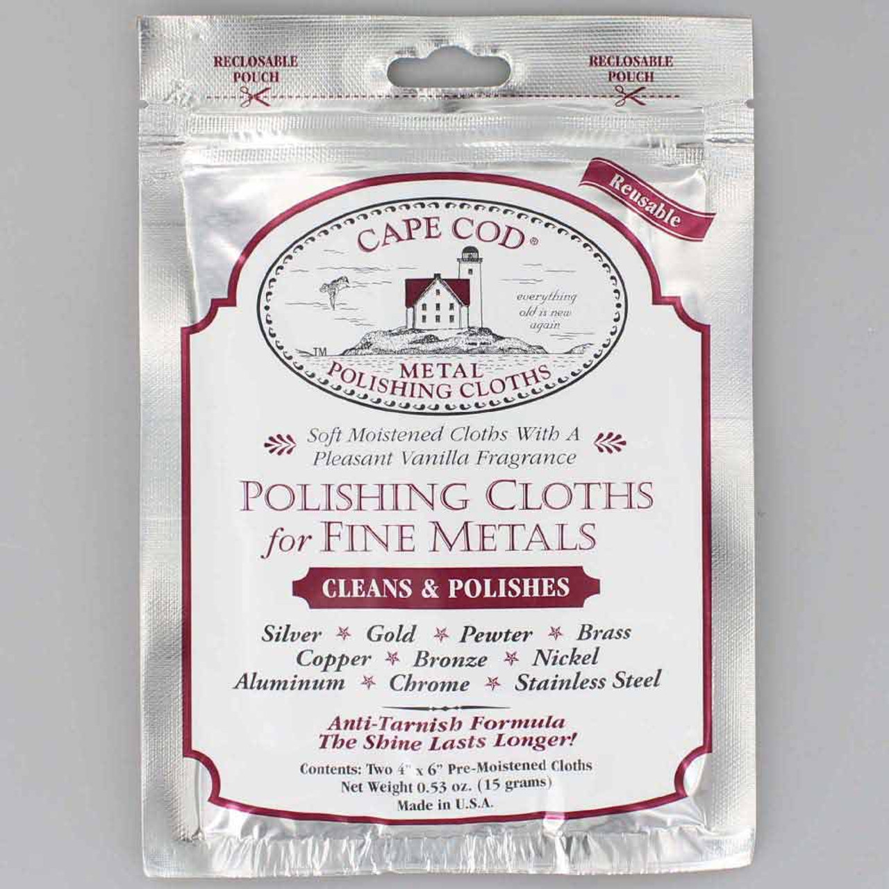 Cape Cod Metal Polishing Cloths Package of 2