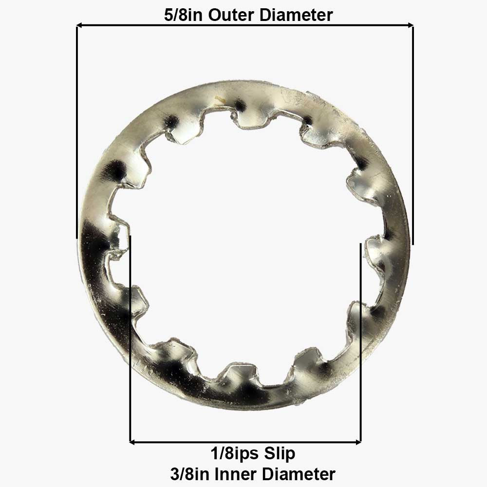 1/8ips. Nickel Plated Slip Star Lock Washer