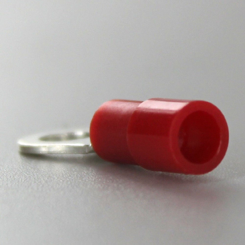 8 Gauge Silver Ring Terminal – 100pc Wire Crimp Cable With Red Black Boots – 5/16 Stud – 225FWY