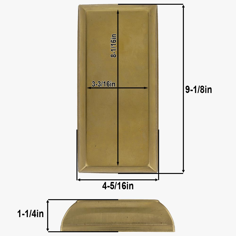 Rectangle Stamped Backplate - Unfinished Brass