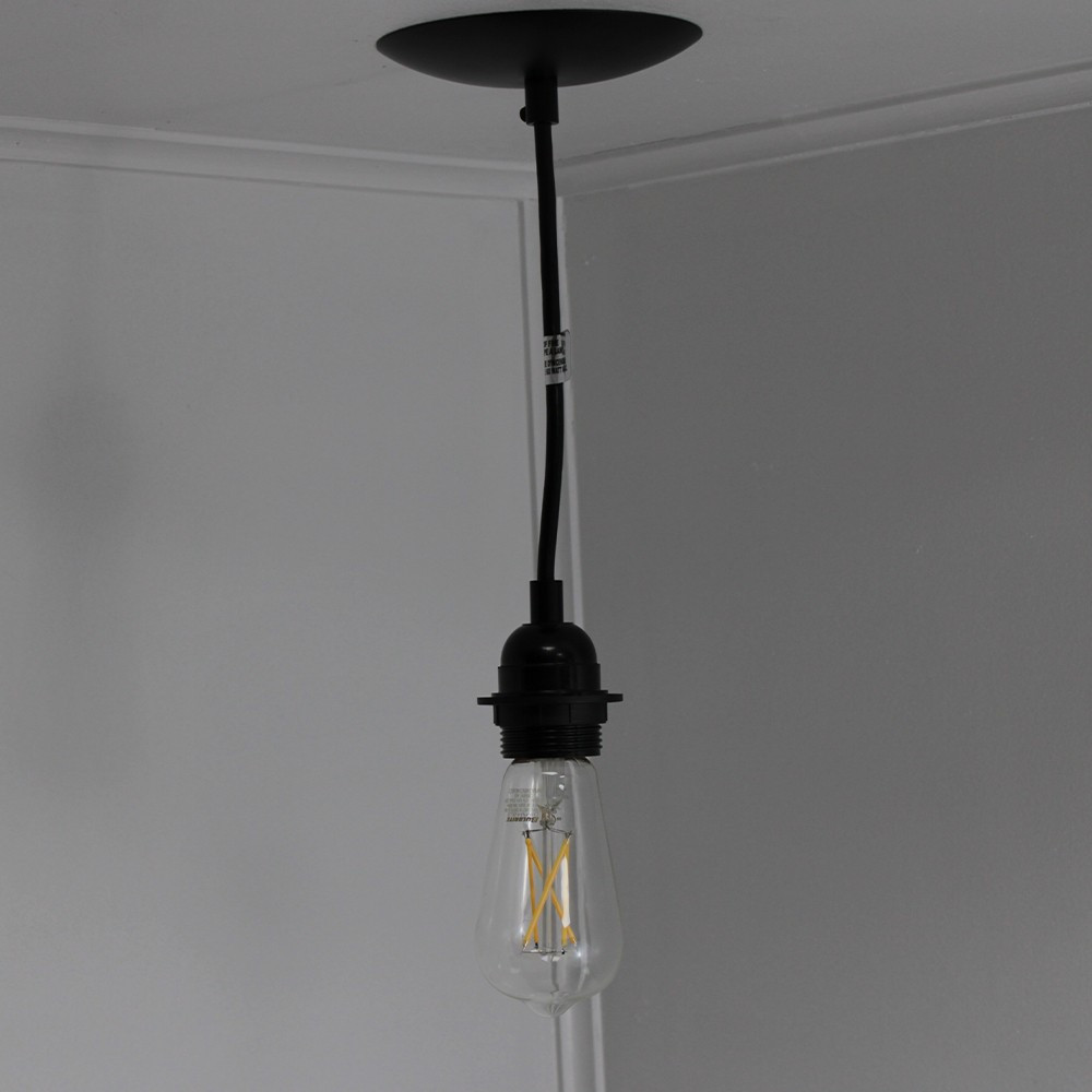 10ft 18/3 SVT Edison Euro-Uno Pendant Fixture Kit - UL Listed - Black