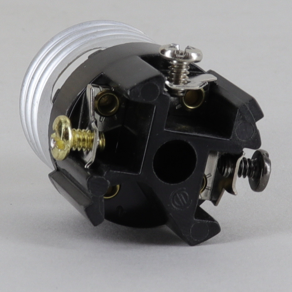 Grounded Nickle Plt Brass Keyless Socket W/rings