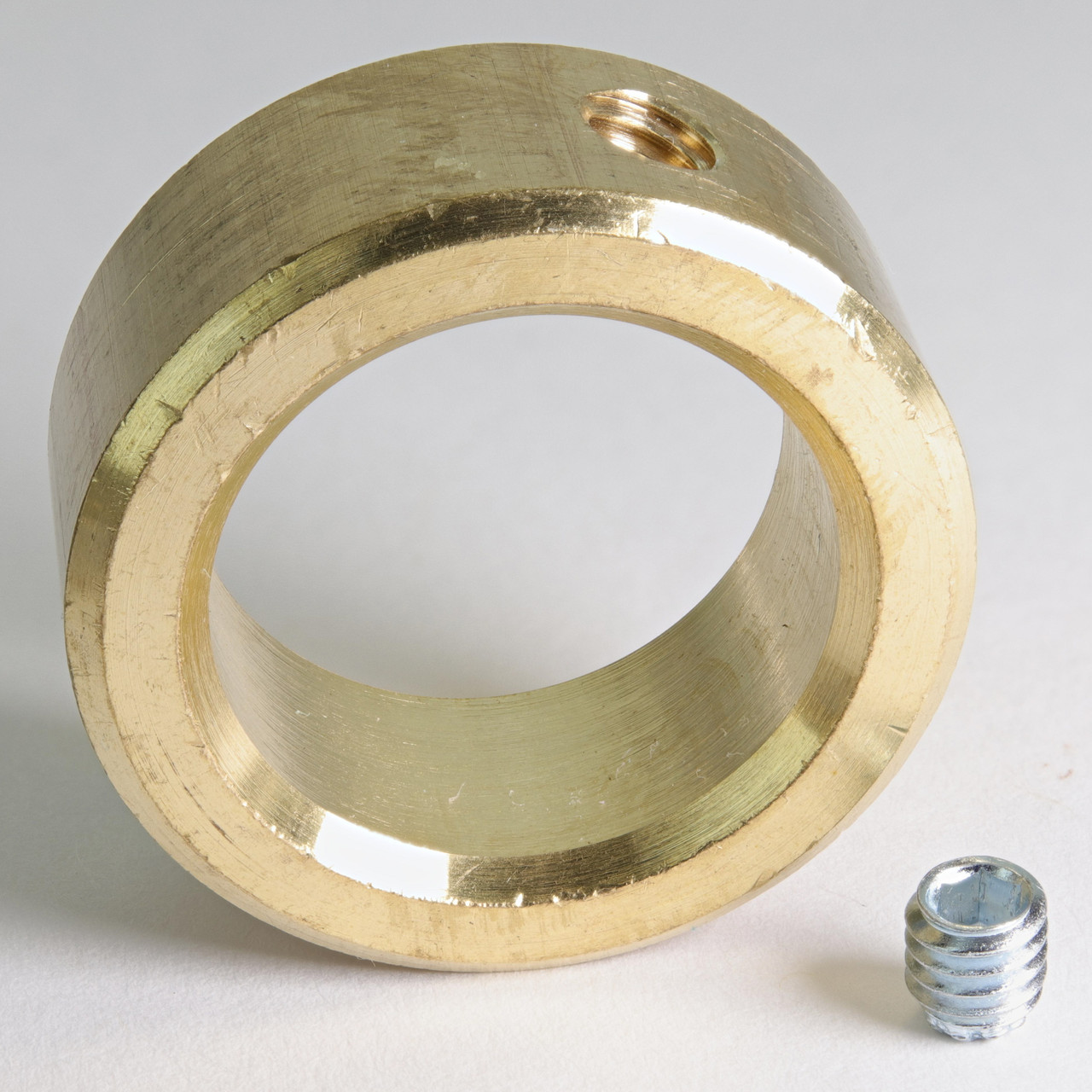 1-1/8 Solid Brass Turned Check Rings – Unfinished, 1/8 IPS, 3/8 Hole, Lamp Repair Parts