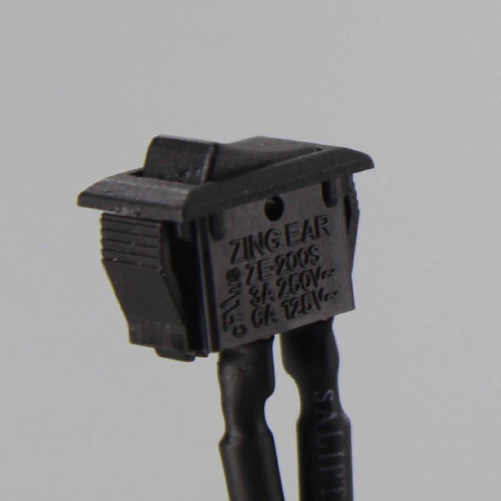 Mini On-Off Snap-In Rocker Switch with 6in Long Leads - Black