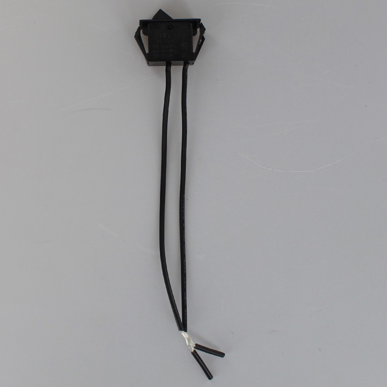 On-Off Snap-In Rocker Switch with 6in Wire Leads - Black