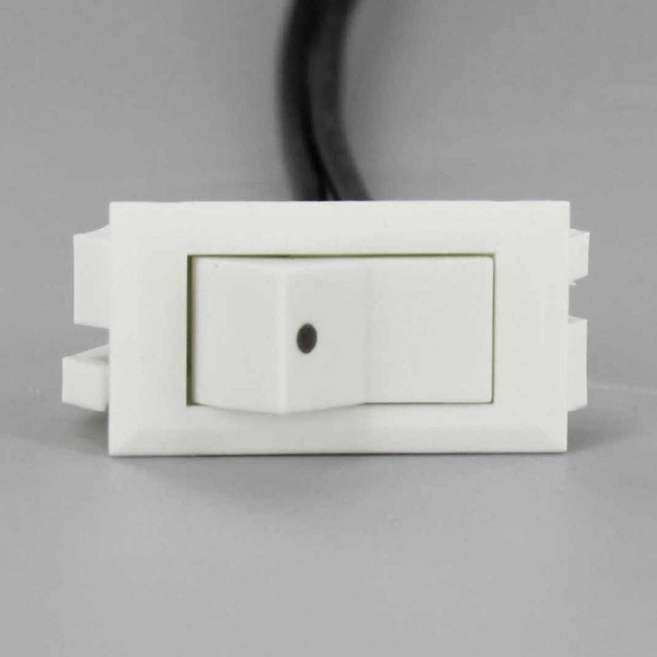 On-Off Snap-In Rocker Switch with Black Dot - White