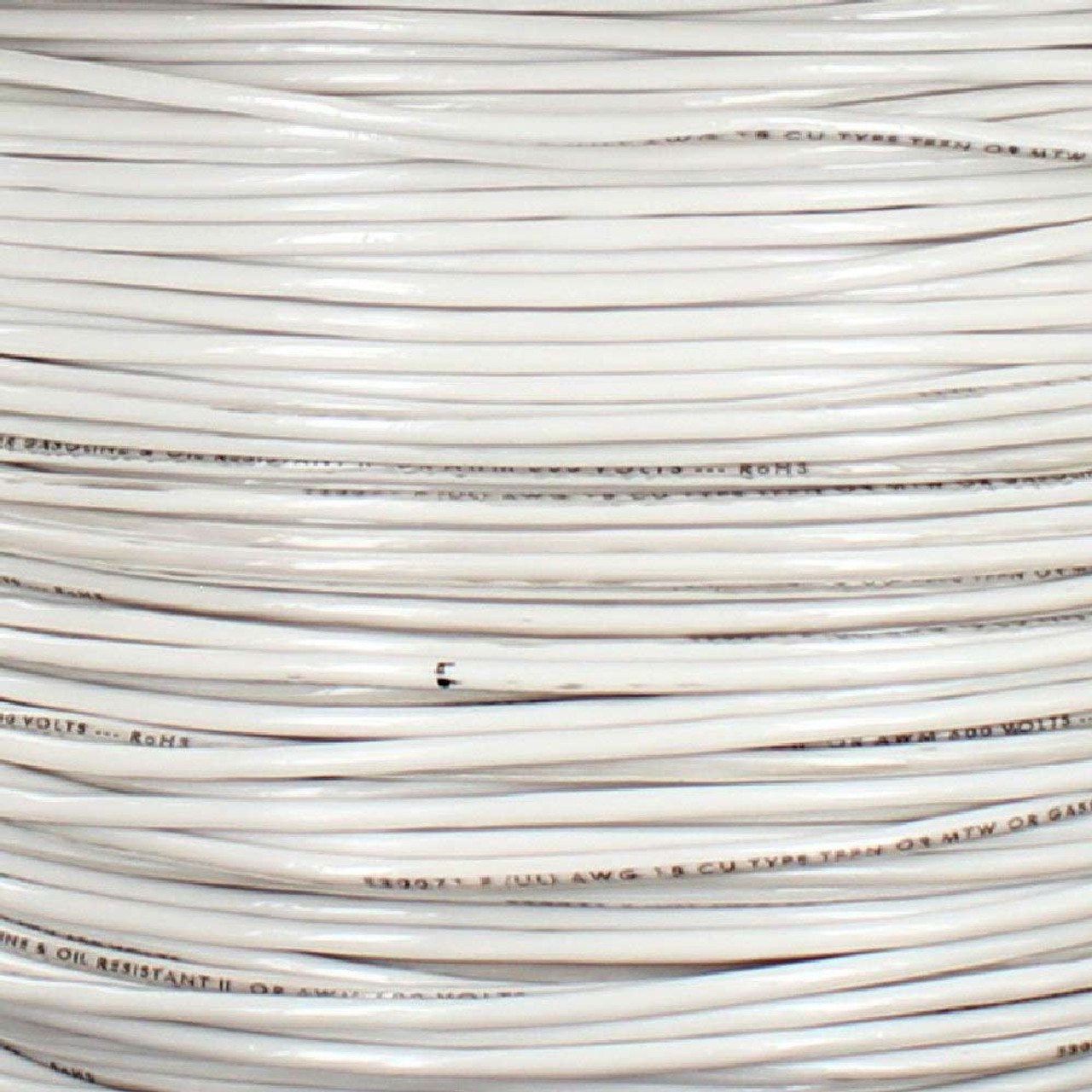 18/1 Single Conductor AWM 105 Degree White Wire