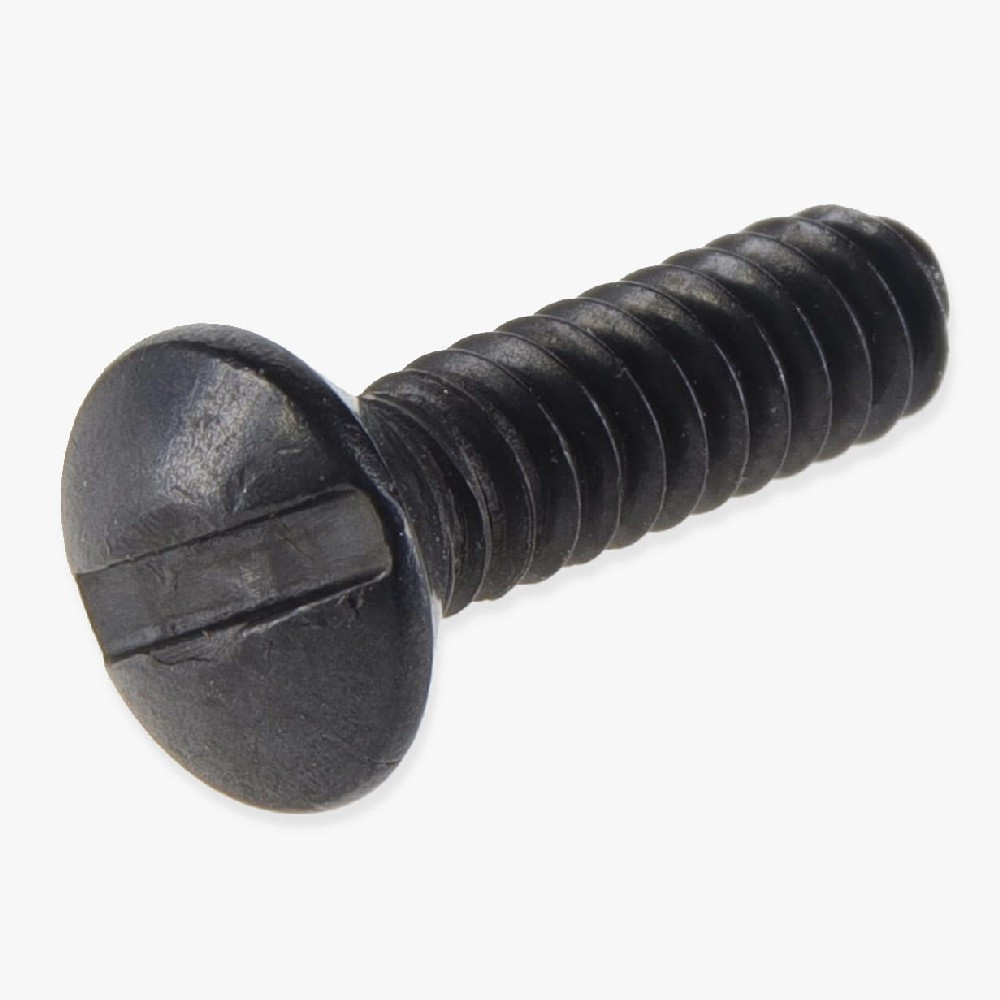 6/32 Thread - 1/2in Long - Slotted Head Switch Plate Screw - Black