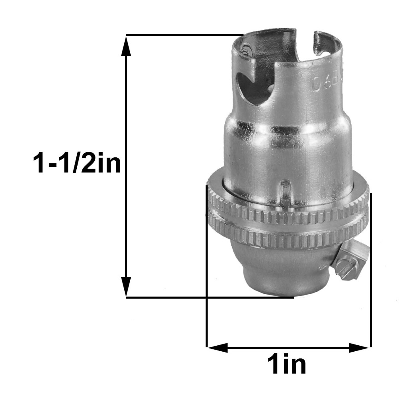 B-15 Unfinished Brass Lamp Holder with 1/8ips Thread