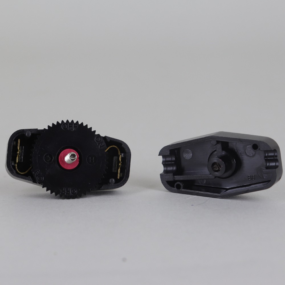 Single Pole On-Off Rotary Line Switch for SPT-2 Cord - Black