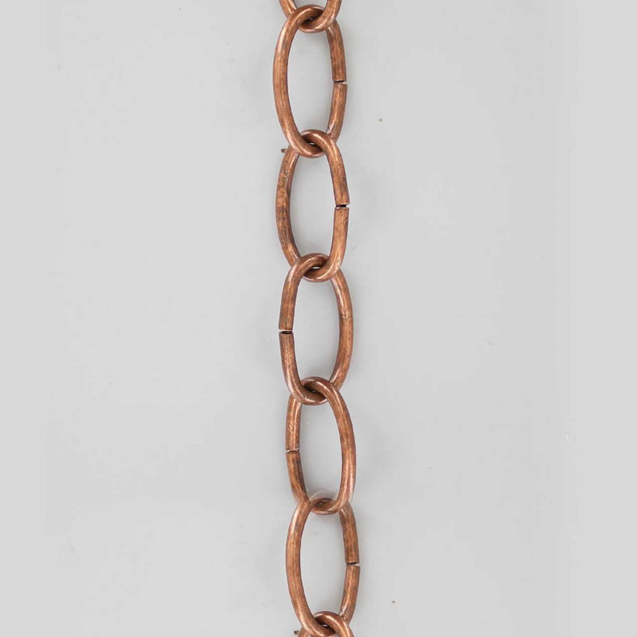 9 Gauge (1/8in.) Thick Steel Oval Lamp Chain - Antique Copper