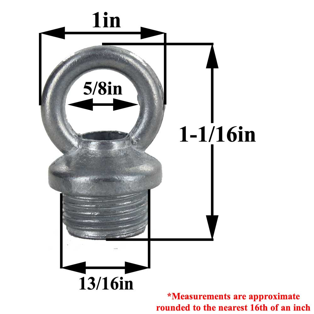 1/2ips - Male Threaded - Zinc Die-Cast Loop - Unfinished Steel