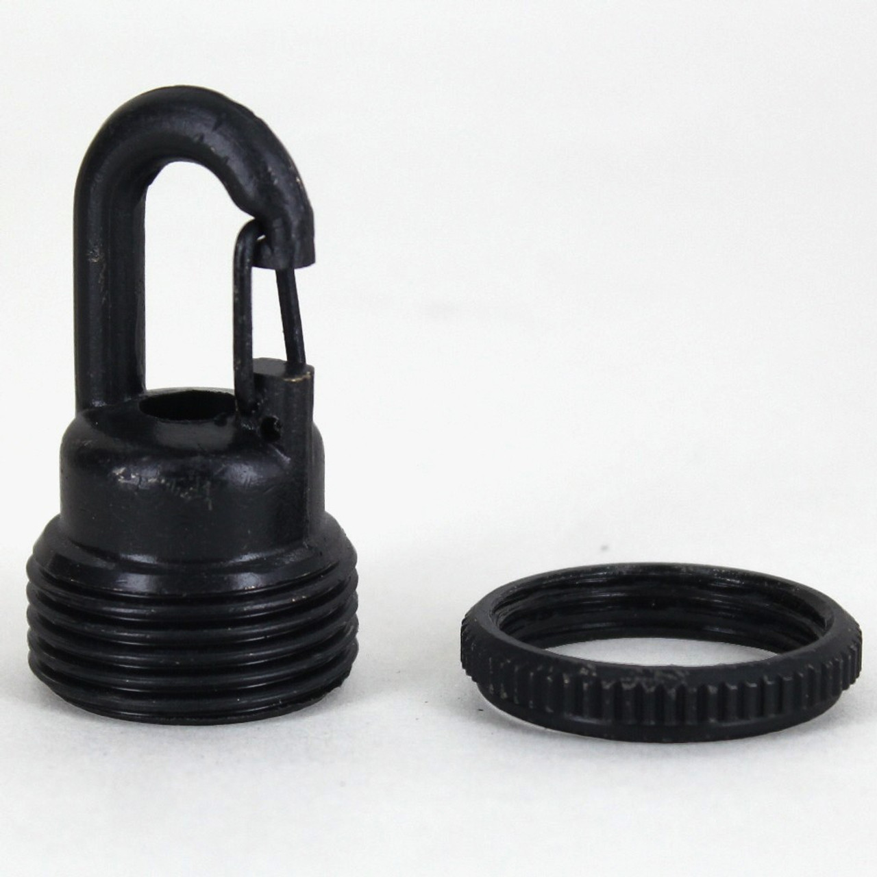 1/4ips - Female Threaded - Snap Hook Quick Collar Loop - Black Finish