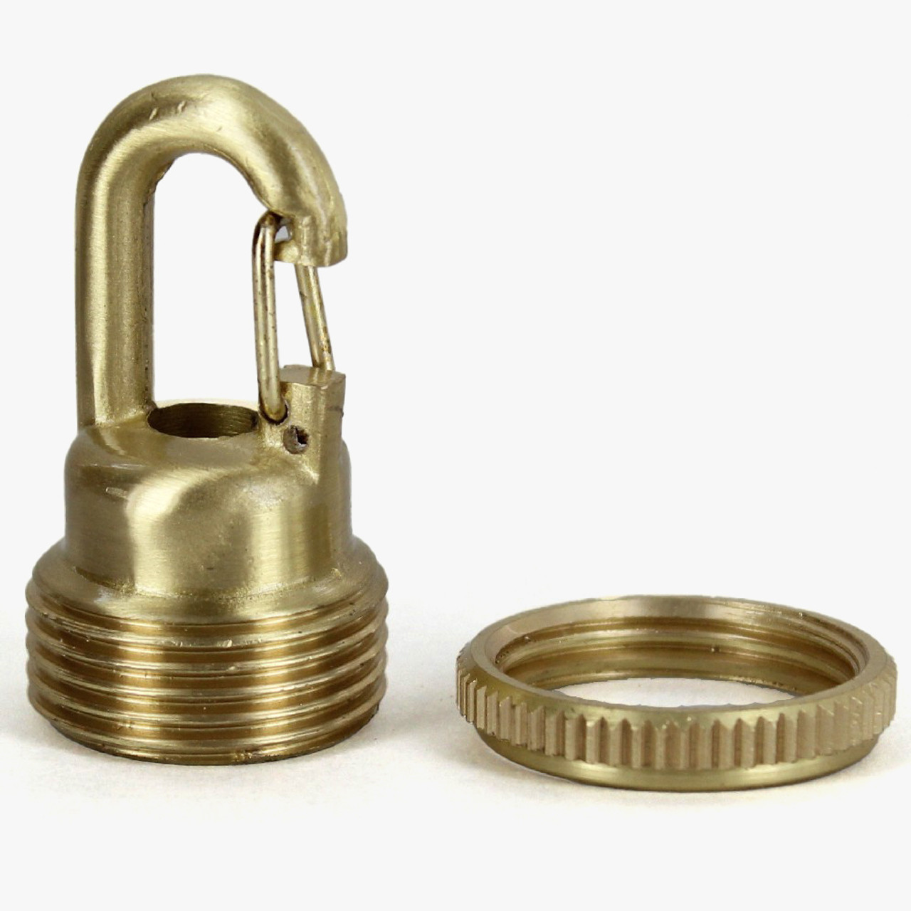 1/4ips - Female Threaded - Snap Hook Quick Collar Loop - Brushed Brass  Finish