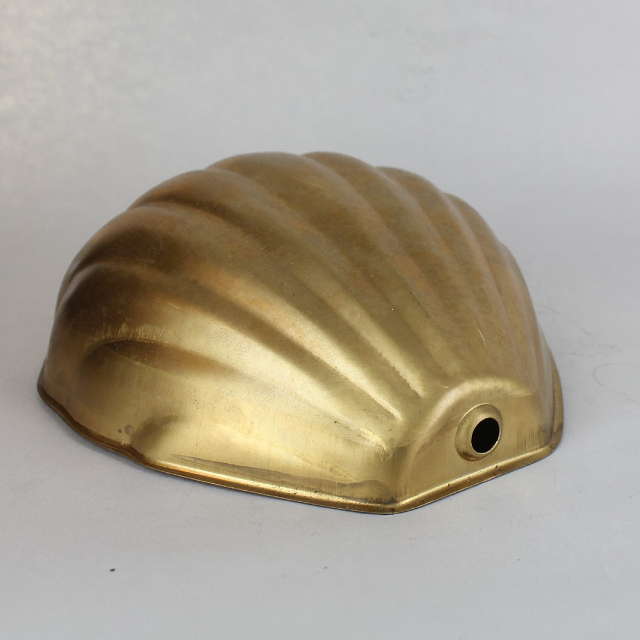 Shell Shade with 1/8ips. Slip Through Hole - Unfinished Brass
