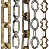 1/8in. Thick Steel Gothic Lamp Chain - Brass Plated