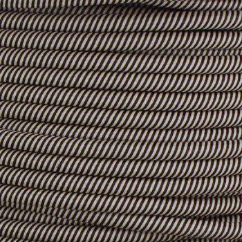 16/3 SJT-B Black/Beige Swirl Pattern Nylon Fabric Cloth Covered Lamp and Lighting Wire.