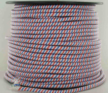 16/3 SJT-B Red/White/Blue Swirl Pattern Nylon Fabric Cloth Covered Lamp and Lighting Wire.