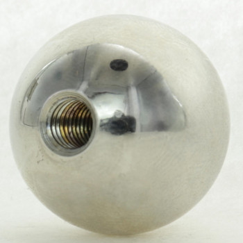 1/4-27 UNS Female Threaded - 1in Diameter Brass Ball - Polished Nickel Finish. Female Tapped Blind Hole. Fits a Harp!