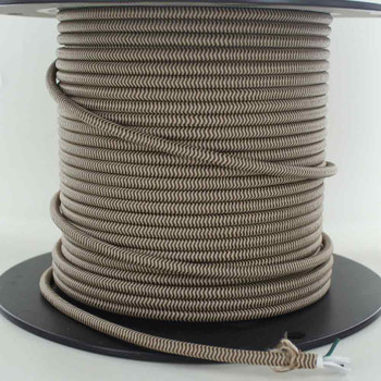 18/3 SVT-B Brown/Beige Zig-Zag Pattern Nylon Fabric Cloth Covered Pendant And Table Lamp Wire
