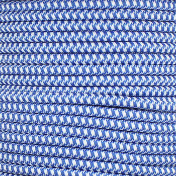 16/3 SJT-B White/Blue Hounds Tooth Pattern Nylon Fabric Cloth Covered Lamp and Lighting Wire.