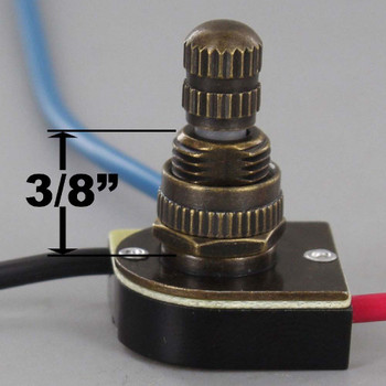 3/8in Shank Two-circuit Four-position 3-Way Rotary Switch - Antique Brass.