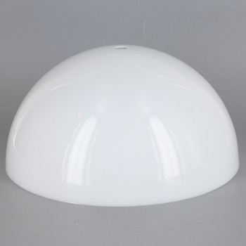 8n Diameter White Acrylic Hemisphere with 1/8ips Slip 7/16in Diameter Center Hole