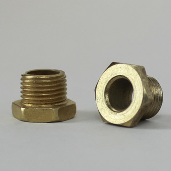 1/4in. Long thread X 1/8ips. Male Threaded Brass Plated Steel  Hex Head Nipple