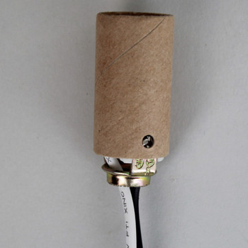 1-1/2in. Porcelain Candelabra Socket with Cardboard Insulator, 1/8ips. Hickey, and 24in. Leads