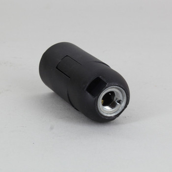 E-12 Black Smooth Skirt Thermoplastic Lamp Socket with 1/8ips Threaded Cap