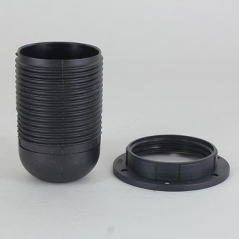 E-26 Black Fully Threaded Skirt Thermoplastic Lamp Socket Includes Shade Ring