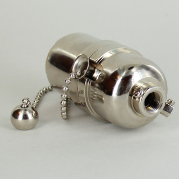 Pull Chain Smooth Shell Cast Lamp Socket - Polished Nickel