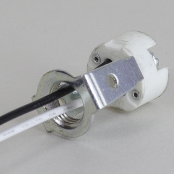 1/8ips. Female Bi-pin Halogen Porcelain Socket W/ 72in.long Teflon 200 Degree Wire Leads