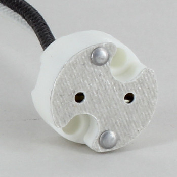 G8 Bi-Pin Porcelain Lamp Socket with 6in Long Wire Leads.